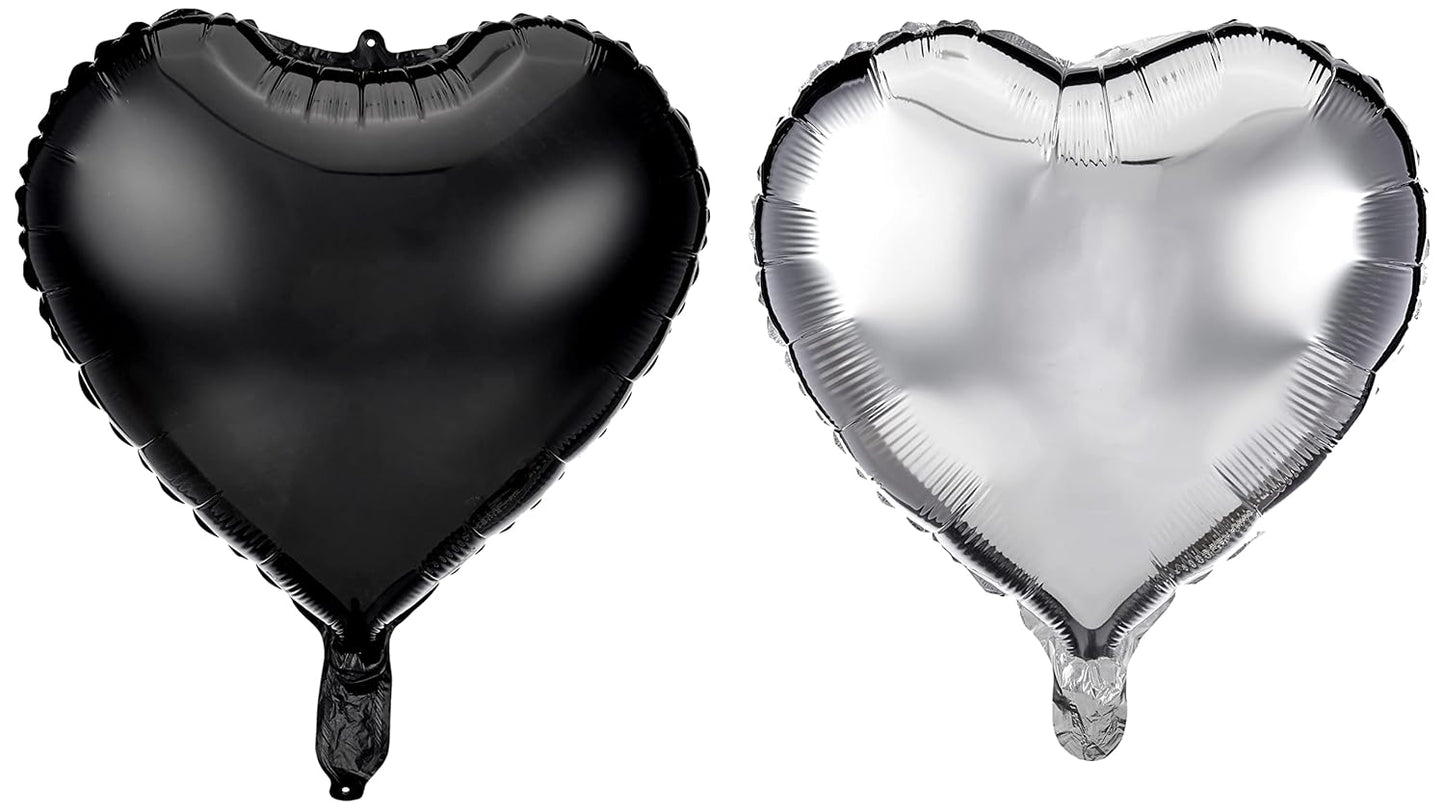 Arjoos | Heart Shape Foil Balloons with Shiny Surface For Birthdays , Anniversary , Engagement , Baby Shower , Party Decorations | Party supplies Kit For Birthday Parties  - 2pcs .