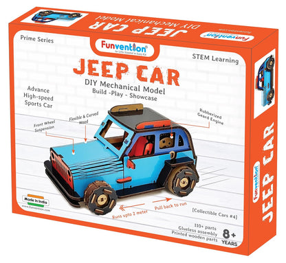 Arjoos | Jeep Car - DIY Functional Mechanical Model | 3D Puzzle STEM Learning Kit | Collectible Cars Building Kit with Working Wheels & Shocks | Birthday Gifts for Kids | (Ages 8+)