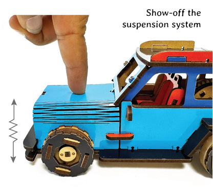 Arjoos | Jeep Car - DIY Functional Mechanical Model | 3D Puzzle STEM Learning Kit | Collectible Cars Building Kit with Working Wheels & Shocks | Birthday Gifts for Kids | (Ages 8+)