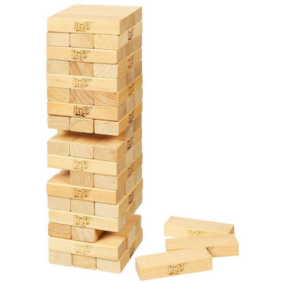 Arjoos | Jenga Classic Game | Ages 6 And Up | For 1 Or More Players for Adult | Jenga Mini Game | Plain Classic Blocks for Adults and Kids | Ages 6+ Yrs