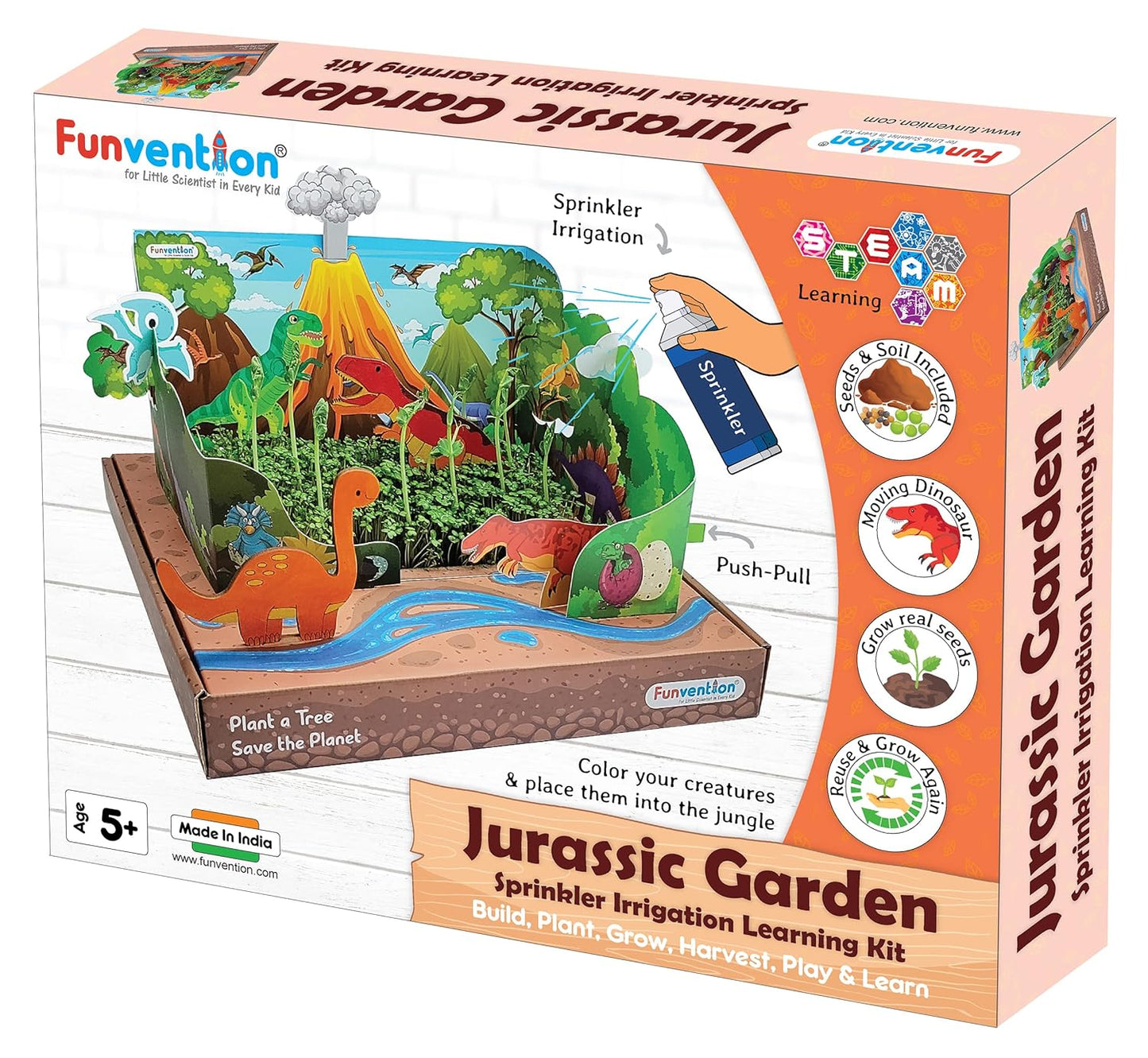 Arjoos | Jurassic Garden - Sprinkler Irrigation Kit |  DIY STEM Learning Kit For Kids | Birthday Gifts for Kids | (Ages 5+)