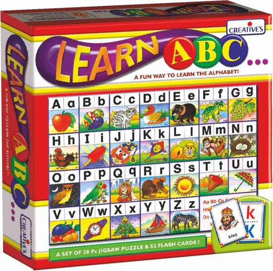 Arjoos | Learn ABC | Learning Letters of Alphabet for Kids | Match Alphabet Uppercase & Lowercase Letters Jigsaw Puzzles | Self Correcting Jigsaw Puzzles | Birthday Gifts for Kids - Pack of 1