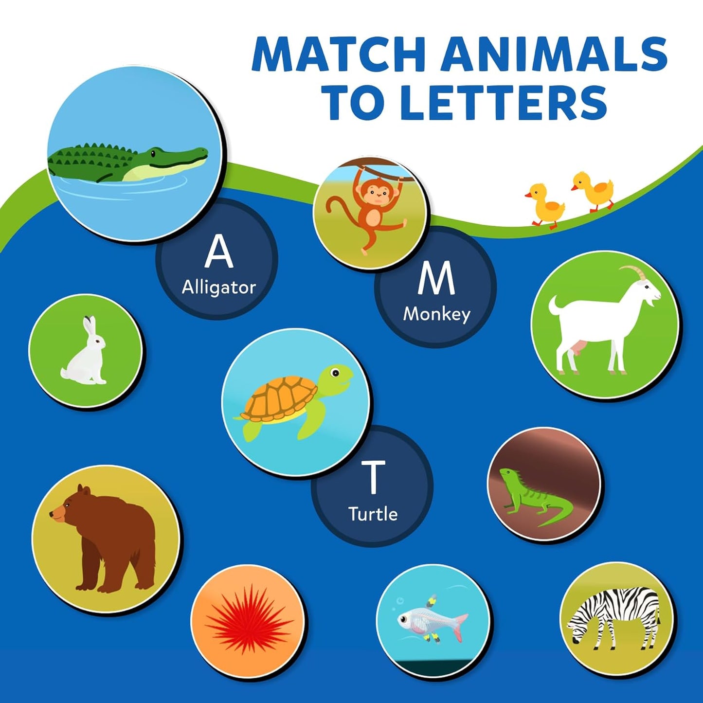 Arjoos | Letters, Numbers & Animals -  Magnetic Matching Activity | Preschool Learning Toy & Game for Kids, 35+ Magnetic Pieces | Birthday Gifts for Kids - Age - 3+Years