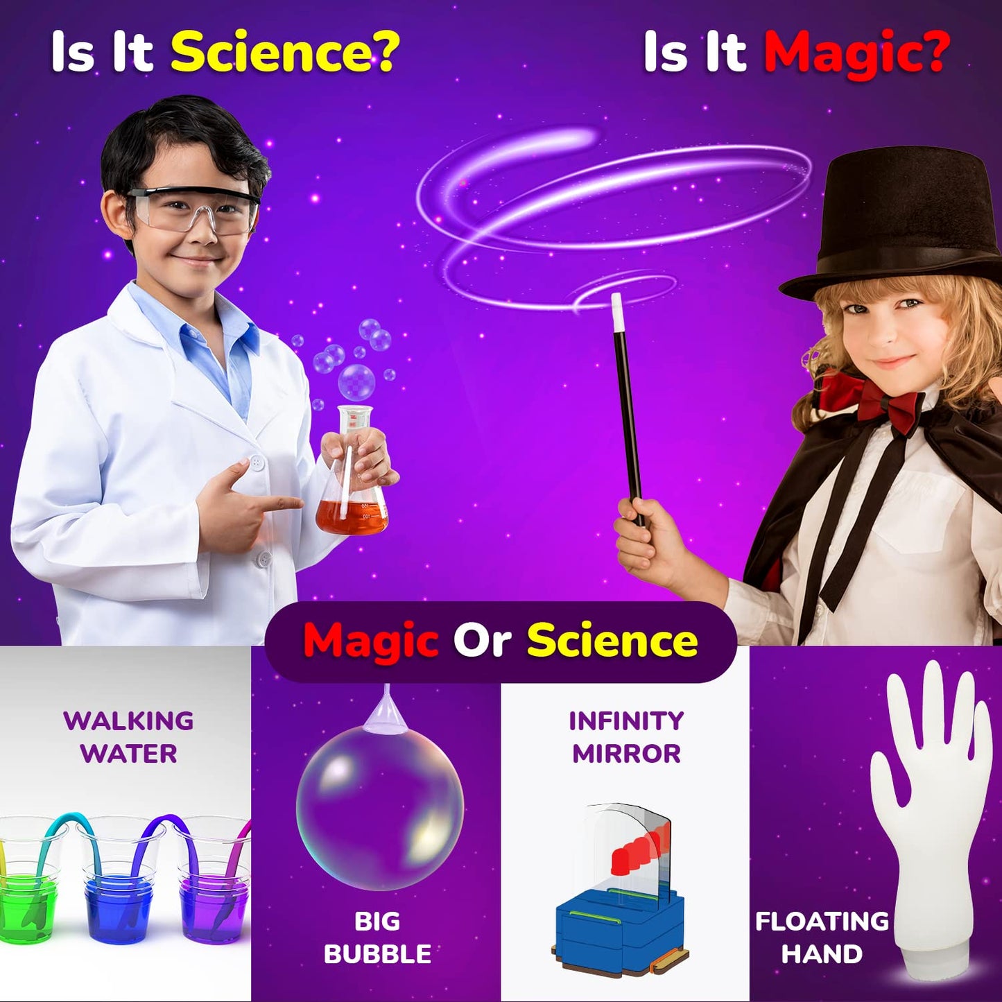 Arjoos | Magic of Science - DIY Science Experiments | Beginner Science Experiment Kit | Child Safe Experiments , STEM Educational Fun Toy | Birthday Gifts for Kids - Age - 4+Years