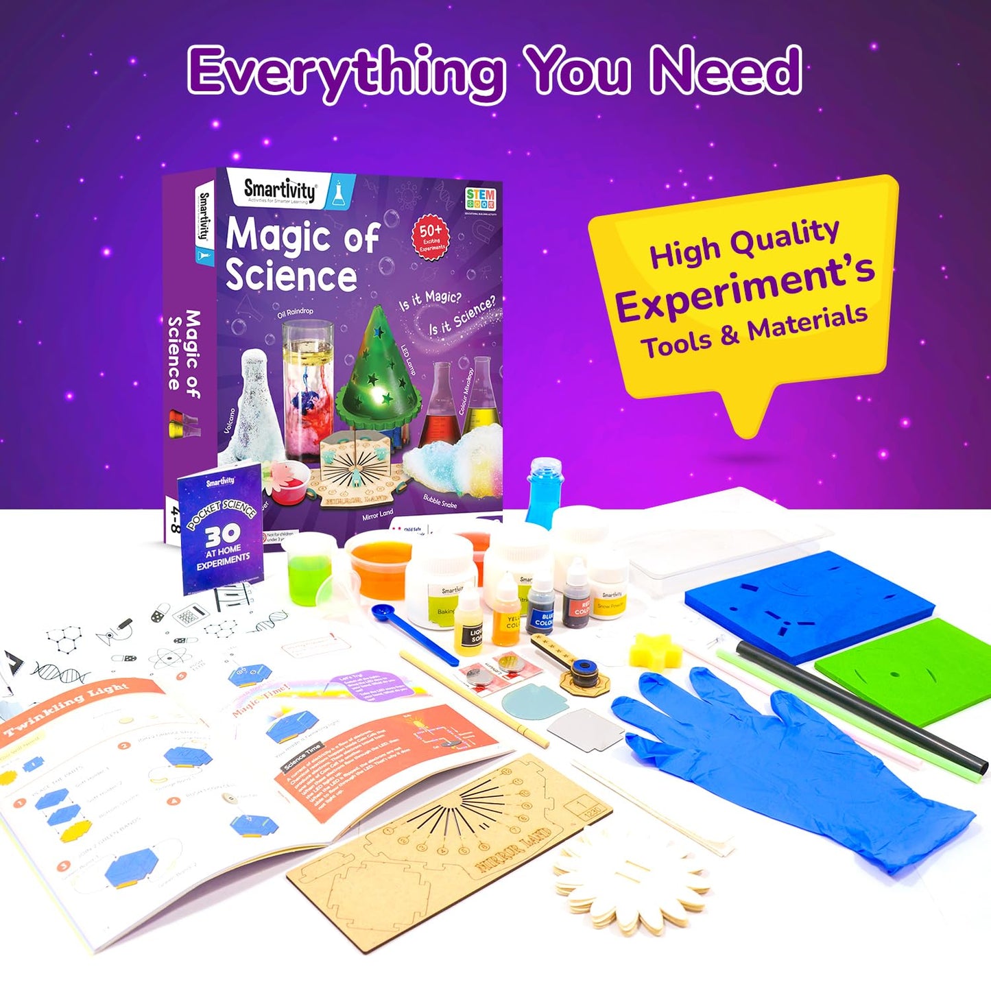 Arjoos | Magic of Science - DIY Science Experiments | Beginner Science Experiment Kit | Child Safe Experiments , STEM Educational Fun Toy | Birthday Gifts for Kids - Age - 4+Years