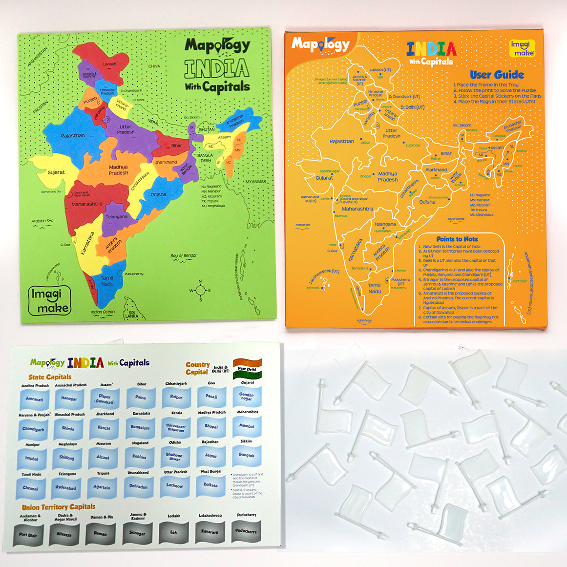 Arjoos | Mapology India with State Capitals - Educational Toy and Learning Aid for Boys and Girls - India Map Puzzle - Jigsaw Puzzle | 25 Pieces | Kids | for Kids Age 5+ | Toy for Boys and Girls