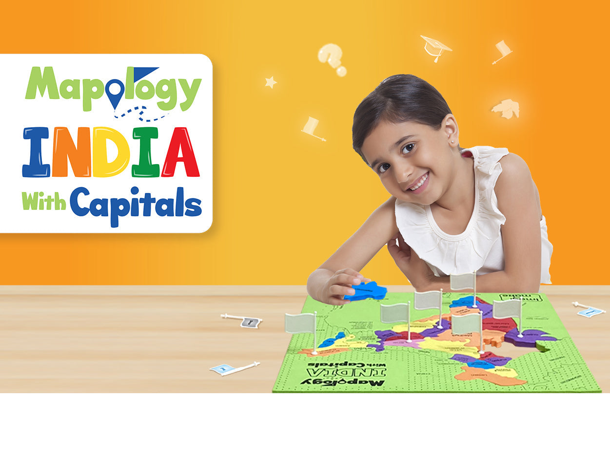 Arjoos | Mapology India with State Capitals - Educational Toy and Learning Aid for Boys and Girls - India Map Puzzle - Jigsaw Puzzle | 25 Pieces | Kids | for Kids Age 5+ | Toy for Boys and Girls