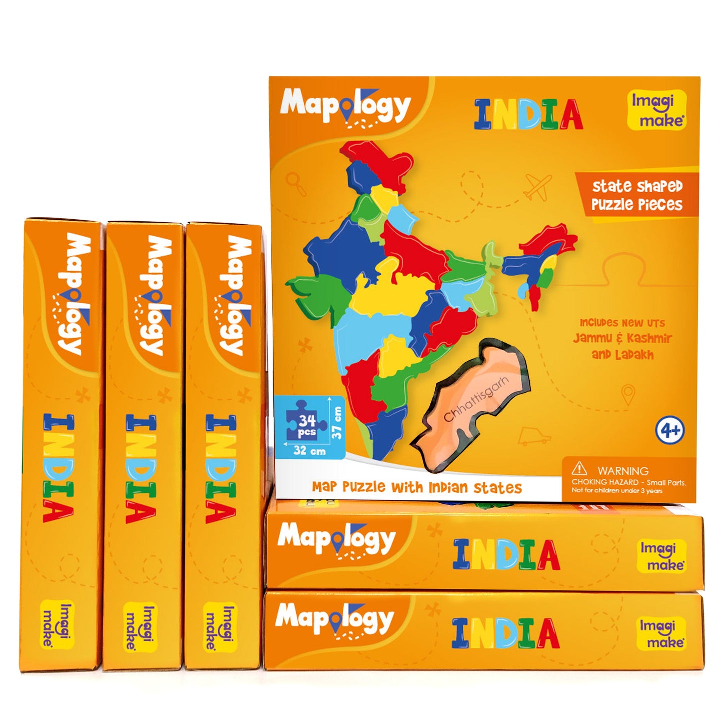 Arjoos | Mapology India with State Capitals - Educational Toy and Learning Aid for Boys and Girls - India Map Puzzle - Jigsaw Puzzle | 25 Pieces | Kids | for Kids Age 5+ | Toy for Boys and Girls