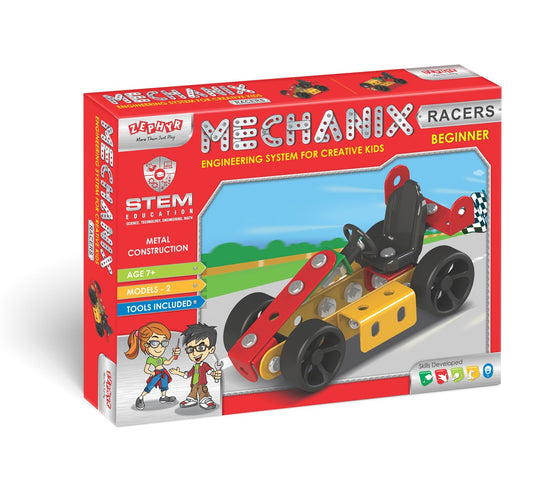 Arjoos | Mechanix Beginner Racers | Diy And Education Toy, Construction Set | Engineering System For Creative Kids | Birthday Gifts for Kids - Age - 7+Years