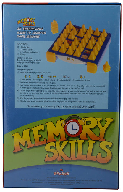 Arjoos | Memory Skills for Kids (Multicolour) | 1 Playing Box, 10 Playing Sheets, 36 Pegs | Sharpen Your Memory  | Game for Kids | Toys  for kids