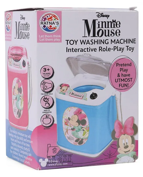 Arjoos | Minnie Mouse Toy Washing Machine - Blue | Pretend Play Toys for Hours of Fun | Birthday Gifts for Kids  - Age - 3+Years