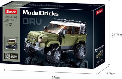 Arjoos | Sluban Orv Suv Building Blocks, Construction Toy for Kids 317 pieces | Toys Morden Military B1013 T300 Tank SUV Car | 302PCS Bricks Off-road Vehicle Compactable With Leading Brands (Green) | Ages 8+ | Toys  for kids