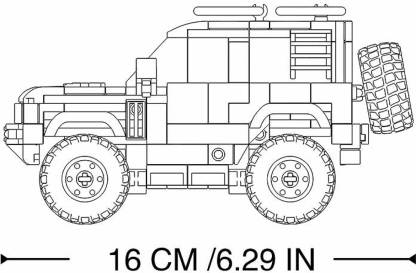 Arjoos | Sluban Orv Suv Building Blocks, Construction Toy for Kids 317 pieces | Toys Morden Military B1013 T300 Tank SUV Car | 302PCS Bricks Off-road Vehicle Compactable With Leading Brands (Green) | Ages 8+ | Toys  for kids