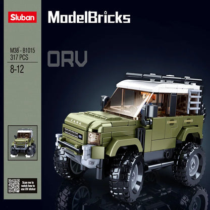 Arjoos | Sluban Orv Suv Building Blocks, Construction Toy for Kids 317 pieces | Toys Morden Military B1013 T300 Tank SUV Car | 302PCS Bricks Off-road Vehicle Compactable With Leading Brands (Green) | Ages 8+ | Toys  for kids