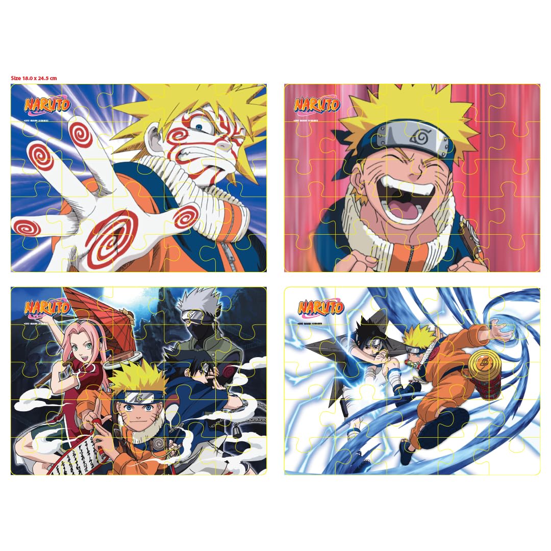 Arjoos | 4 in 1 - Naruto Jigsaw Puzzles (100 pieces) | For both boys and girls | Jigsaw Naruto Puzzle | suitable for both kids (4-10 years) and adults.