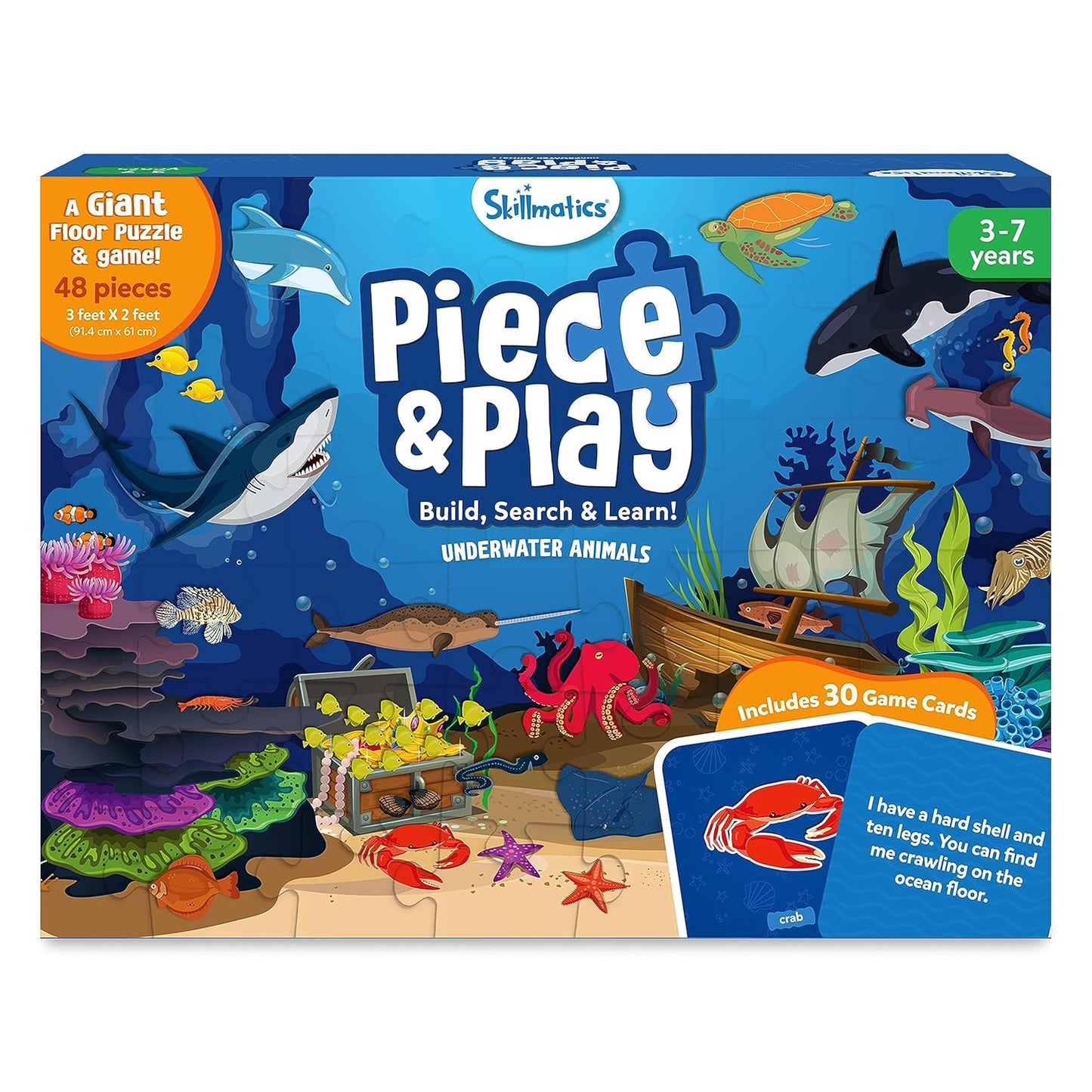 Arjoos | Floor Puzzle & Game - Piece & Play Underwater Animals | Jigsaw & Toddler Puzzles, Educational Toy | Birthday Gifts for Kids - Pack of 1 - ( Age - 3 + )