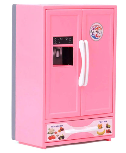 Arjoos | Refrigerator Miniature Toy For Kids Play House - Pink | Play Household Kitchen Appliance Miniature Toy For Kids | Birthday Gifts for Kids - Age - 3+Years