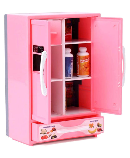 Arjoos | Refrigerator Miniature Toy For Kids Play House - Pink | Play Household Kitchen Appliance Miniature Toy For Kids | Birthday Gifts for Kids - Age - 3+Years