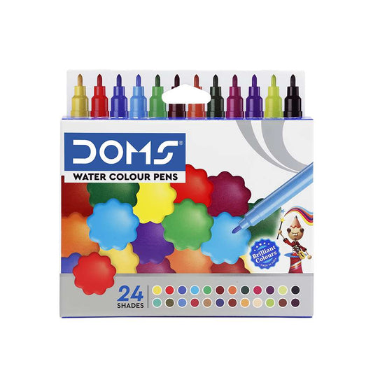 Arjoos | DOMS Sketch Max Water Colour Pens with 14 Shades 5mm | Comes With Hard Plastic Transparent Case | Bright & Intense Colors | Non Toxic Colouring Range, Safe For Children