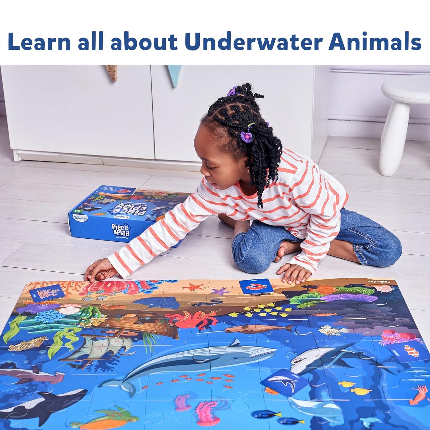 Arjoos | Skillmatics Floor Puzzle & Game - Piece & Play Underwater Animals, Jigsaw & Toddler Puzzles, Educational Toy, Gifts for Boys & Girls Ages 3+