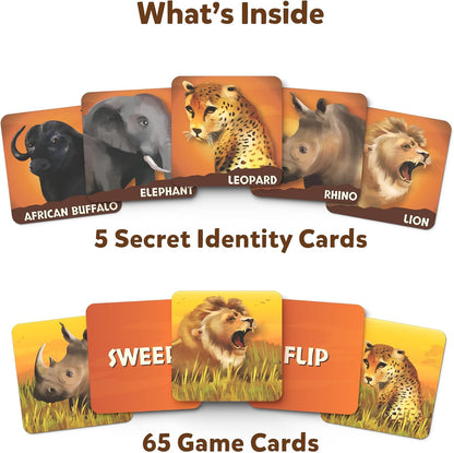 Arjoos | Skillmatics Card Game - The Big 5, Animal Themed Game of Secret Identities & Strategic Card-Flipping, Family Friendly Game, Gifts for Ages 6 and Up | Both boys and girls