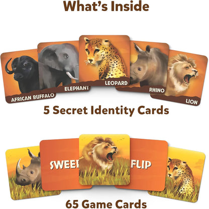 Arjoos | Card Game - The Big 5, Animal Themed Game of Secret Identities & Strategic Card-Flipping, Family Friendly Game, Gifts for Ages 6 and Up | Both boys and girls