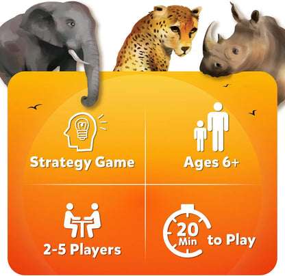 Arjoos | Skillmatics Card Game - The Big 5, Animal Themed Game of Secret Identities & Strategic Card-Flipping, Family Friendly Game, Gifts for Ages 6 and Up | Both boys and girls