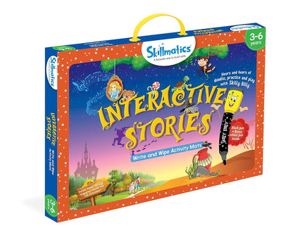 Arjoos | Skillmatics Educational Game-Interactive Stories | Reusable Activity Mats With 2 Dry Erase Markers | Gifts For Ages 3 To 6 | Multicolour | Both Boys and Girls