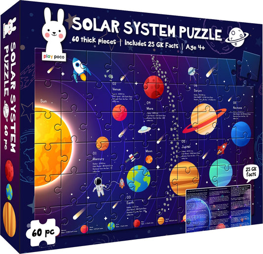 Arjoos | Solar System Puzzle -60 Piece Floor Puzzle | Educational Puzzle - Learn About Planets - Birthday Gift for Boys & Girls - ( Ages - 4+ )