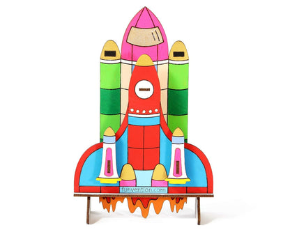 Arjoos | Space Shuttle Pen Stand - 3D Colouring Model | 3D Mechanical DIY Toy | STEM Learning 3D Puzzle Toy -Art, Colouring and Painting Kit  | Birthday Gifts for Kids  - Age - 5+Years