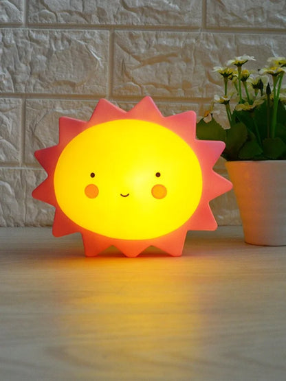 Arjoos |  Cartoon Sun Night Lights Children's Bedroom | Bedside Lamp Button Battery 1pcs Gifts | Bed Light For Kids | Sun Shape Led Light| Mini Desk Table Decorate Night Lamps Kids