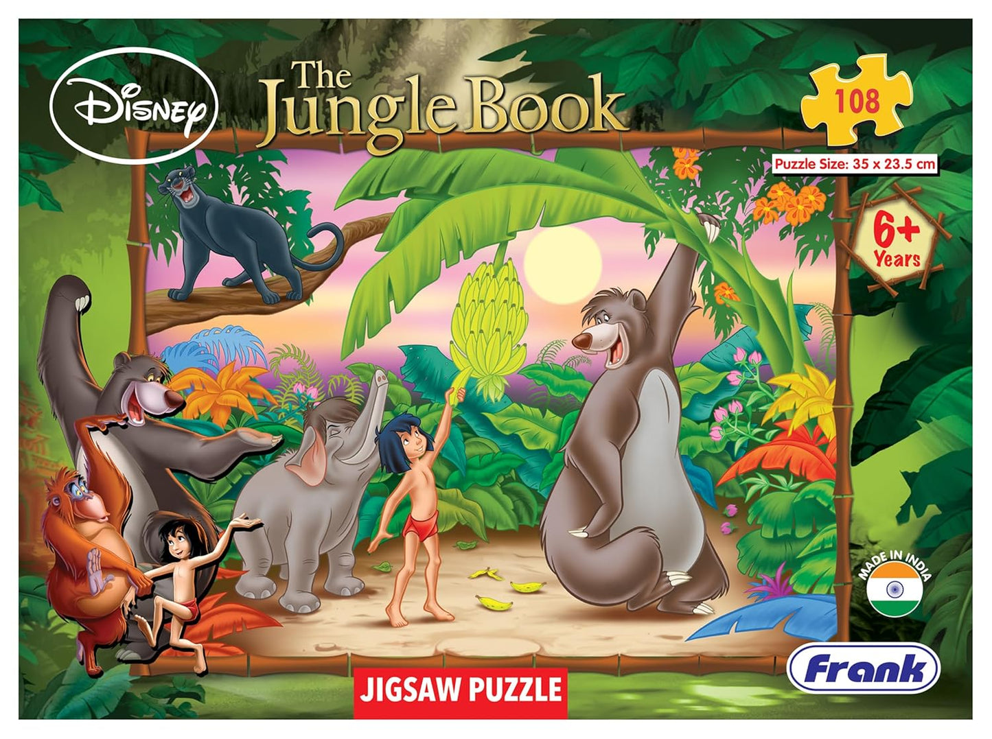 Arjoos | The Jungle Book Jigsaw Puzzle (108 Pieces)  | Fun & Challenging Brain Booster Games|  Engaging Puzzle for Focus and Memory - Birthday Gift for Boys & Girls - ( Ages - 6+ )