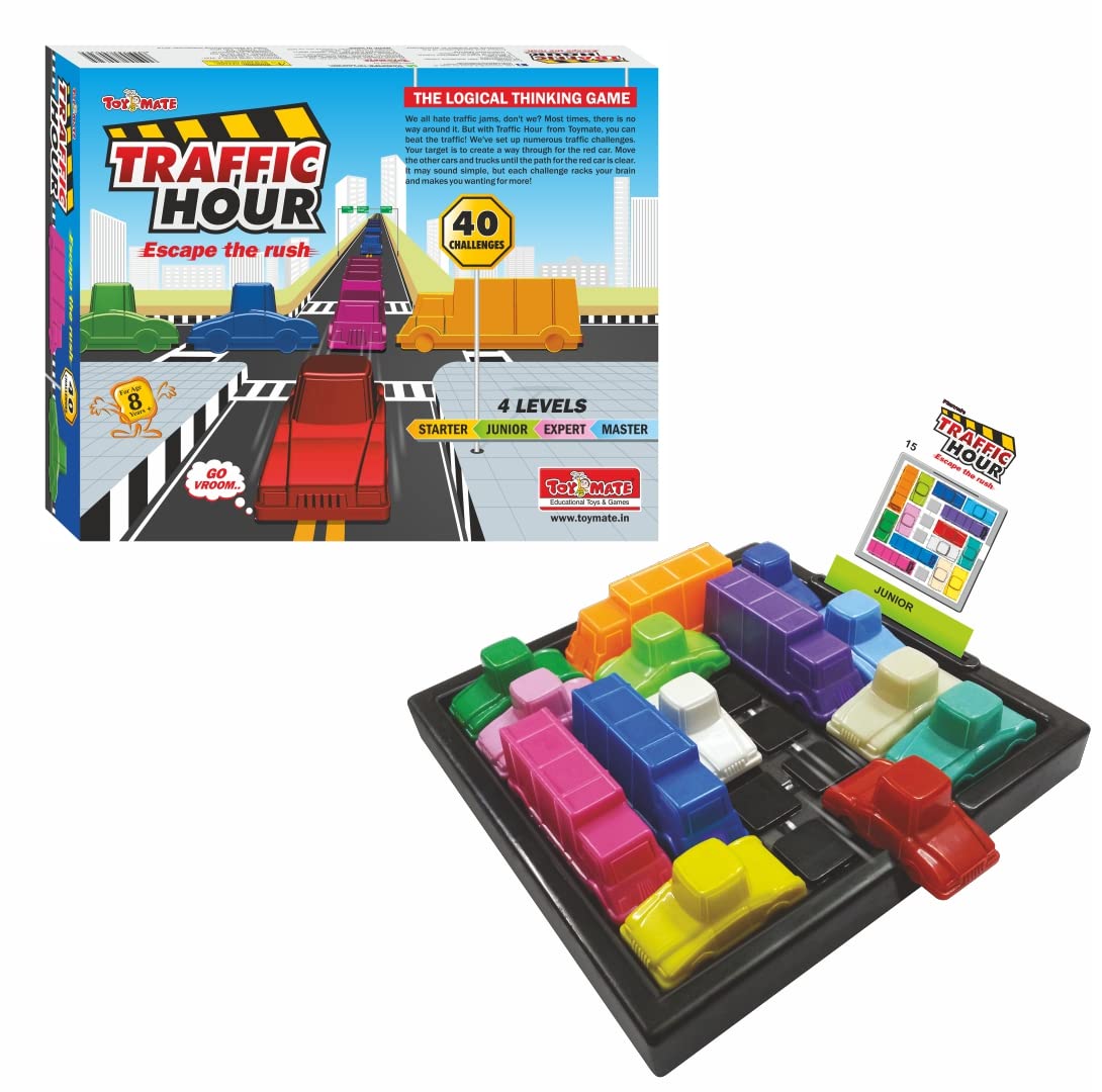 Arjoos | Traffic Hour  |  40 Logical Thinking Challenges | A Mind Teasing Rush Hour Puzzle Game for Kids 8 Years & Above | Toy for Boys and Girls