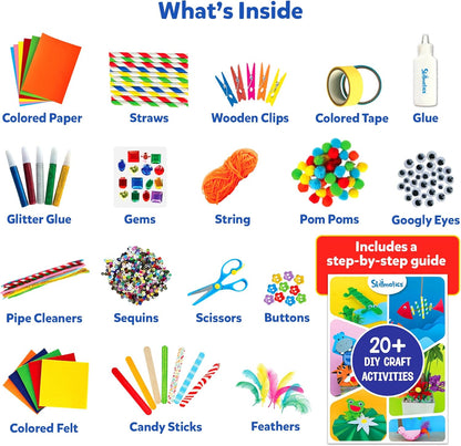 Arjoos | Ultimate Art & Craft Activity Kit - 2000+ Pieces | Art & Craft Supplies | DIY Creative Activity, Step-by-Step Guide | Birthday Gifts for Kids - Age - 6+Years