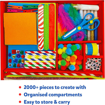 Arjoos | Ultimate Art & Craft Activity Kit - 2000+ Pieces | Art & Craft Supplies | DIY Creative Activity, Step-by-Step Guide | Birthday Gifts for Kids - Age - 6+Years