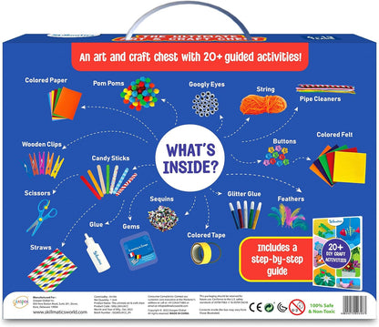 Arjoos | Ultimate Art & Craft Activity Kit - 2000+ Pieces | Art & Craft Supplies | DIY Creative Activity, Step-by-Step Guide | Birthday Gifts for Kids - Age - 6+Years