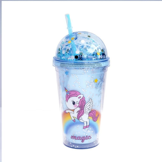 Arjoos | Crazy Corner Blue Magic Unicorn Sipper/Water Bottle (450 ML) 450 ml Sipper  (Pack of 1, Blue, Plastic)