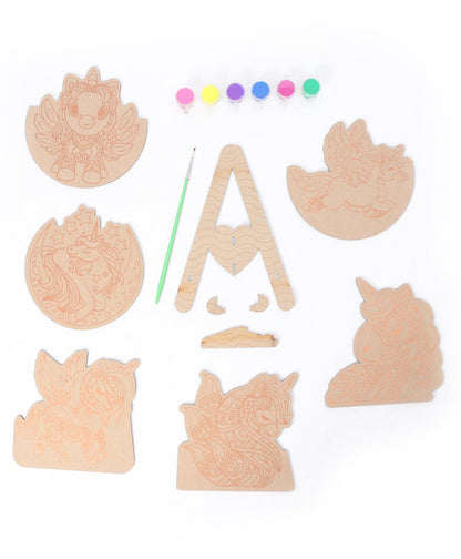 Arjoos | Wooden Unicorn Mandala Art Kit | Expand Your Creative Skills | MDF Printed Boards With Ease | Birthday Gifts for Kids  - Age - 5+Years