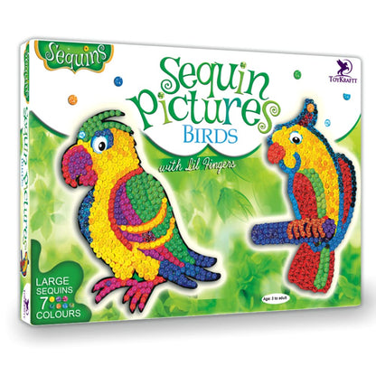 Arjoos | sequin craft pictures - birds |  toddler toys games |  Art and Craft for 3+ Years Old | Birthday Gifts for Kids - Age - 3+Years