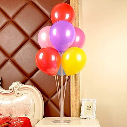 Arjoos | Balloon Stand Clear Acrylic Set of 7 & 1 Base Reusable Birthday Party