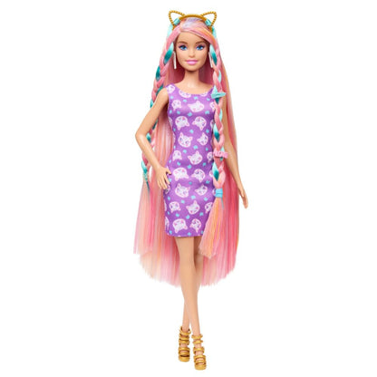 Arjoos  |  Barbie Fun & Fancy Hair With Extra-Long Colorful Blonde Hair And Glossy Pink Dress Doll | 10 Hair And Fashion Play Accessories