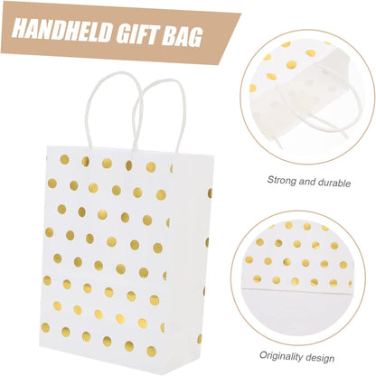 Arjoos | Black & White Gift Bags with Gold Dot Paper Bags (pack Of 12)