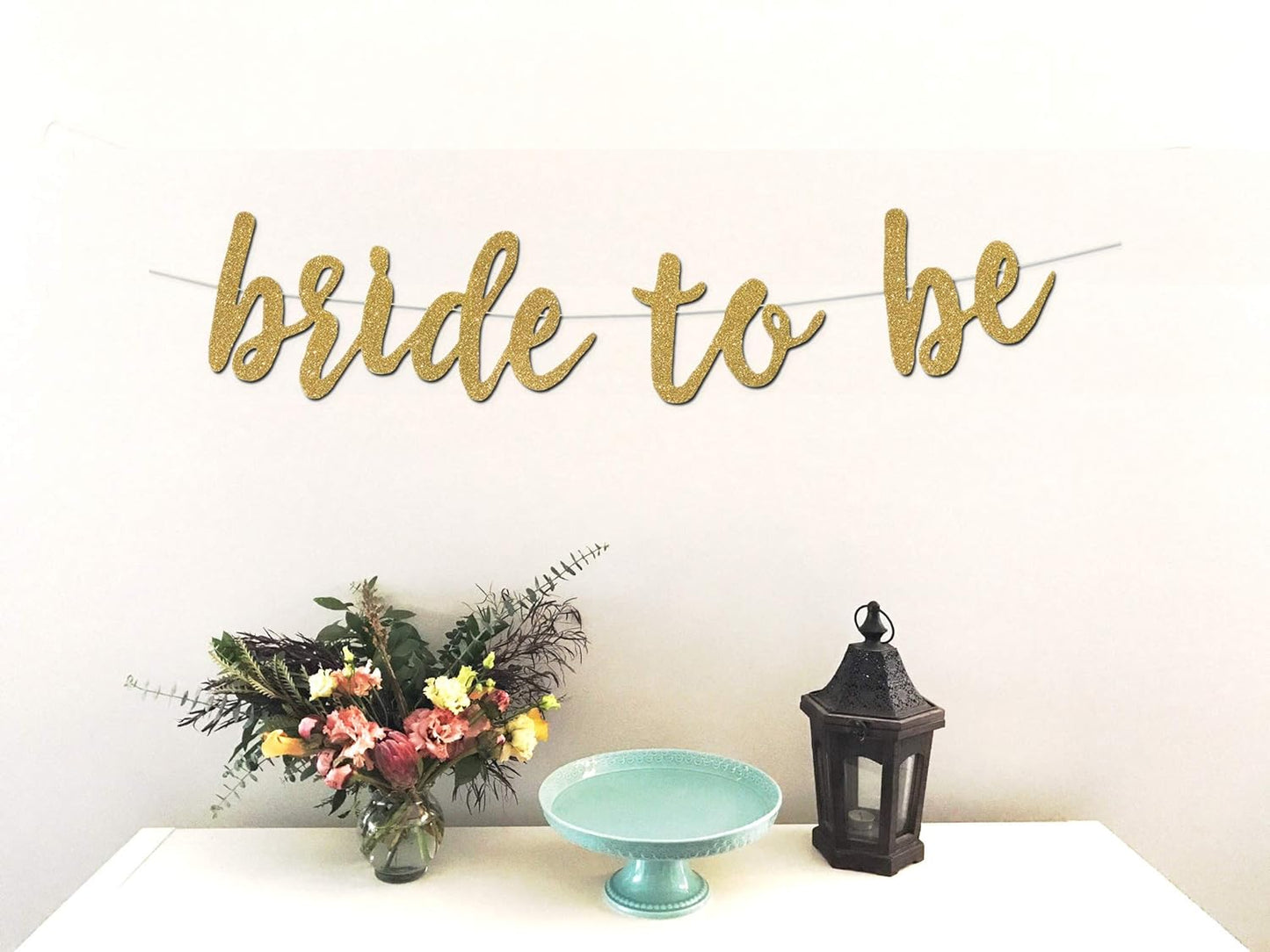 Arjoos | Bride To Be Gold Glitter Cursive Letter Banner