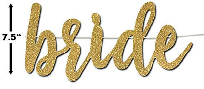 Arjoos | Bride To Be Gold Glitter Cursive Letter Banner