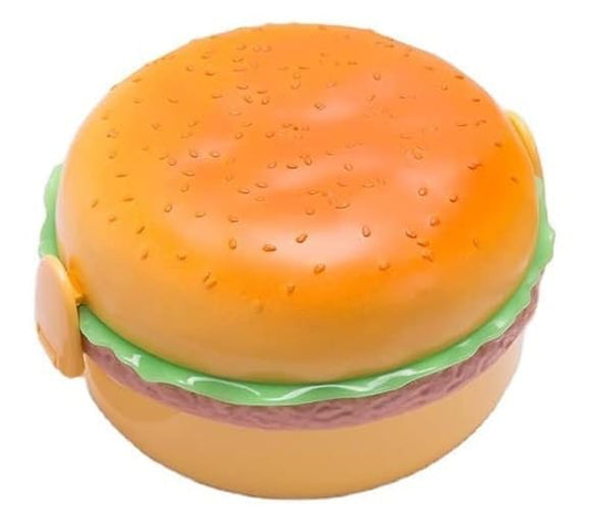 Arjoos | Burger Shape Round 3 Containers Lunch Box(350 ml)| Cute Lunch Box For Kids