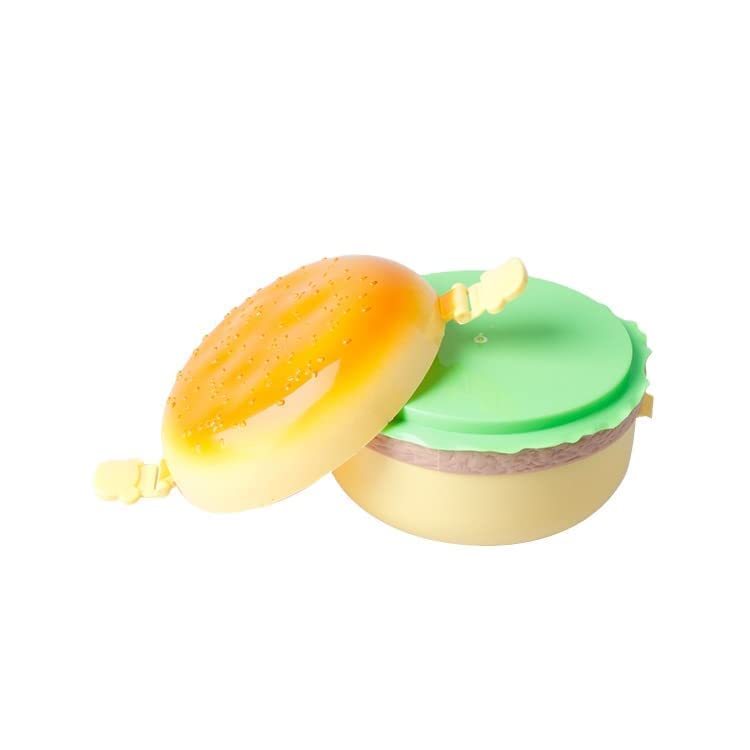 Arjoos | Burger Shape Round 3 Containers Lunch Box(350 ml)| Cute Lunch Box For Kids