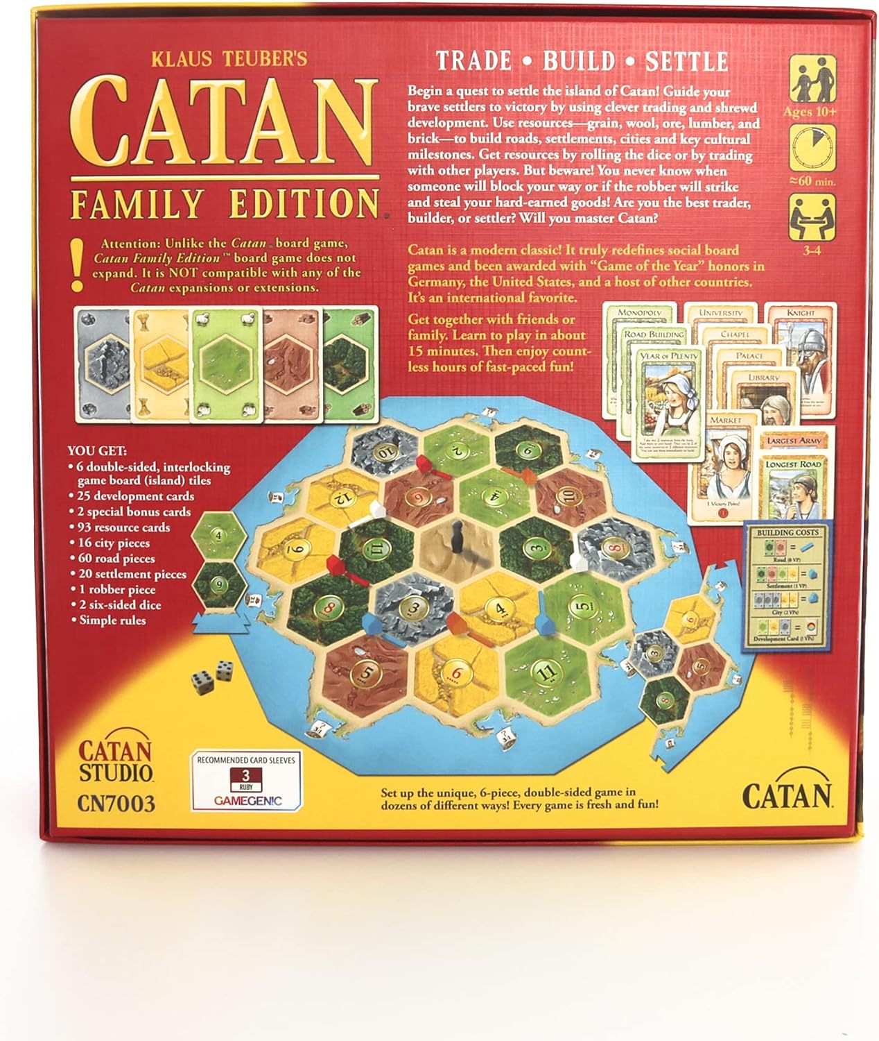 Arjoos | CATAN Family Edition Board Game for Adults and Family | Adventure Board Game | Ages 10+ | For 3 to 4 players | Birthday Gifts for Kids - Pack of 1