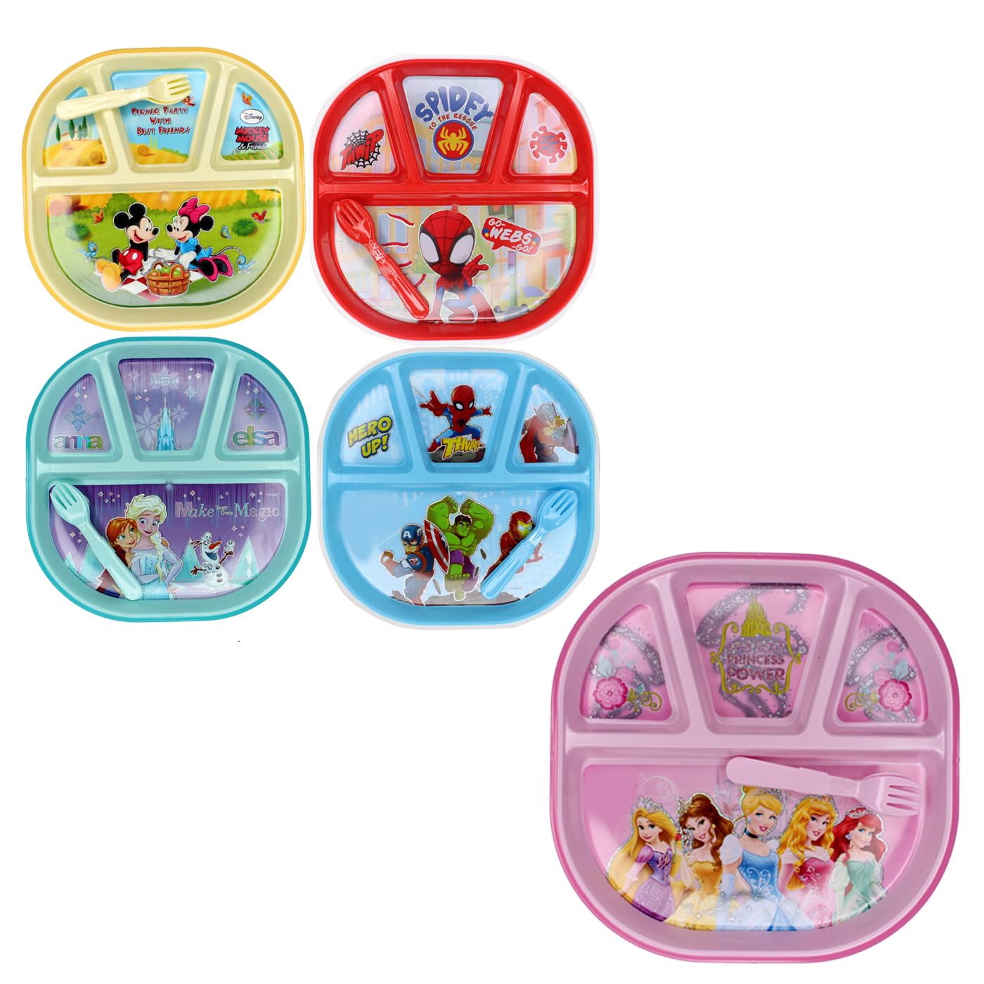 Arjoos | Cartoon Design Printed Plate with Spoon Set for Kids