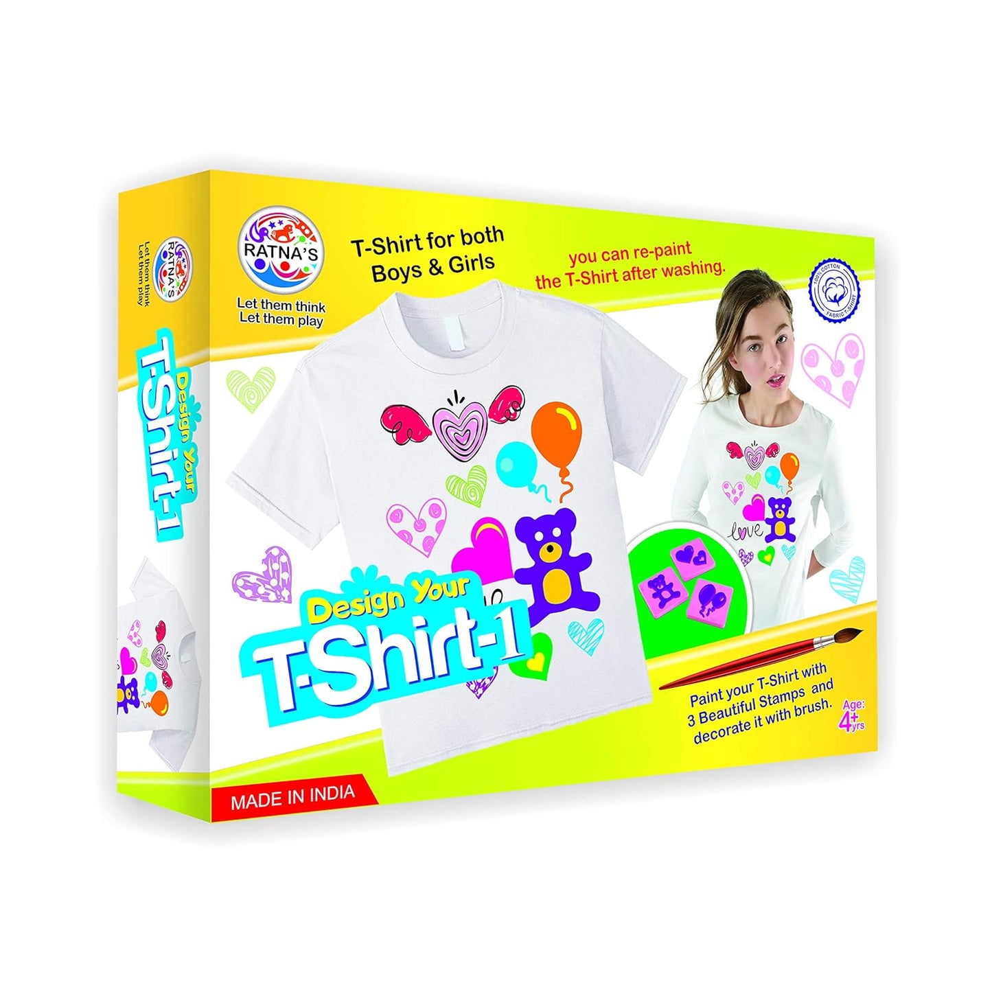 Arjoos | Creative DIY Design Your T-shirt - ( Design -1) | Draw & Paint For Kids | They can Design Their own T-shirts | Best for 5-10 Years Kids.