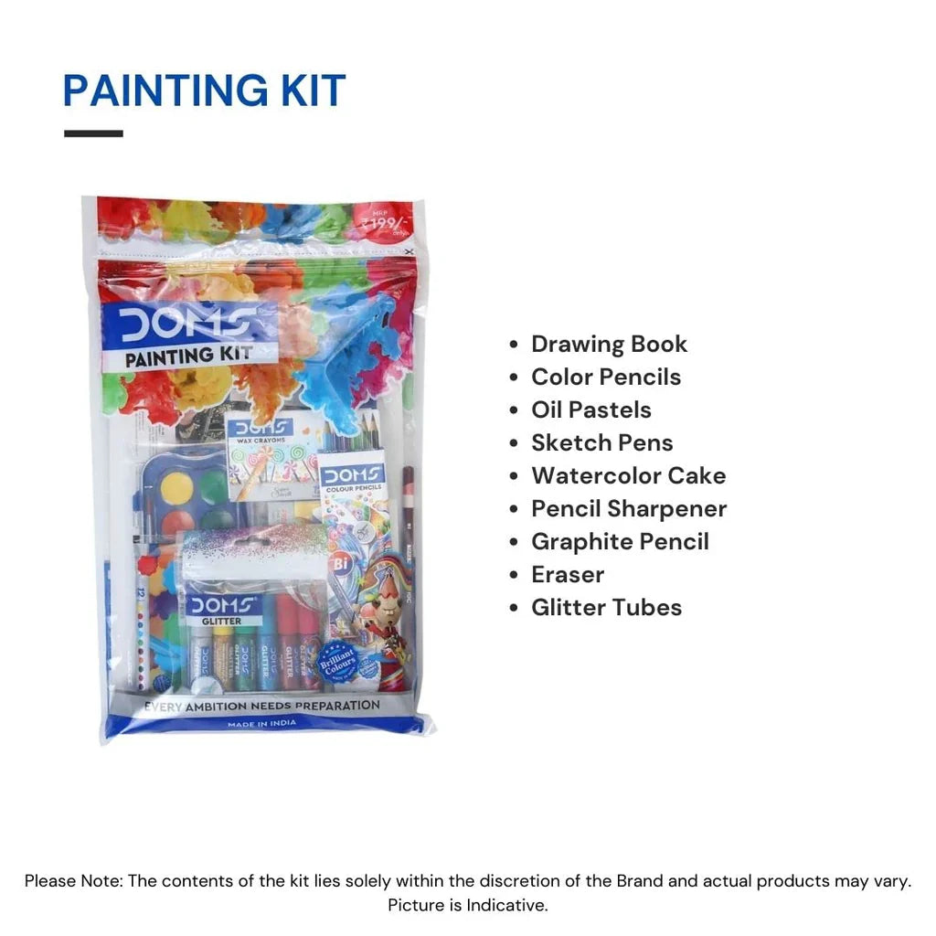 Arjoos | DOMS Painting Kit - with pencil set | Birthday Gifts for Kids - Pack of 1 - ( Ages - 3+ )